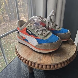 Puma Kids' Blue and Orange Sneakers